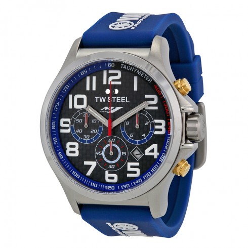 TW Steel Yamaha Factory Racing Chronograph Racing Blue Silicone Men's Watch TW927 watches