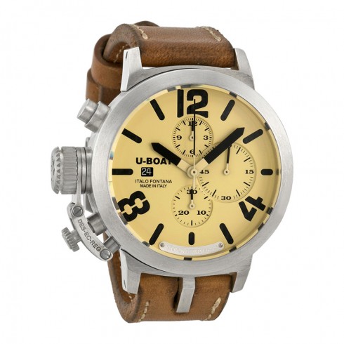 U Boat Beige Dial Brown Leather Men's Watch 7452 watches