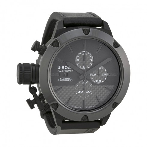 U Boat Classico Black Carbon Fiber Dial Ceramic Black Rubber Men's Watch 6233 watches