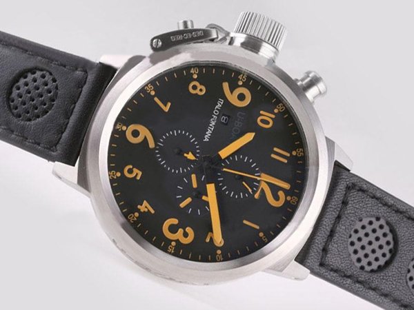 U-Boat Flightdeck 1758 Black Dial Stainless Steel Bezel Watch watches