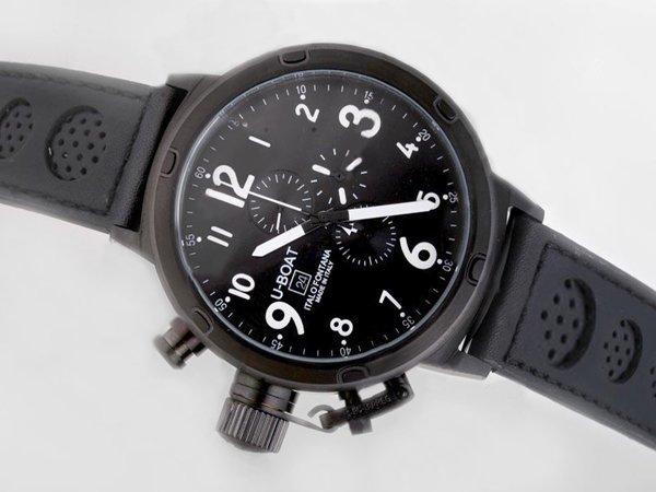 U-Boat Flightdeck 1838 Black Dial PVD Bezel Manual Winding Watch watches