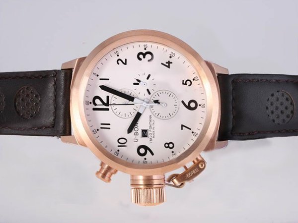 U-Boat Flightdeck 1838 Mens Rose Gold Bezel Rose Gold Case Watch watches