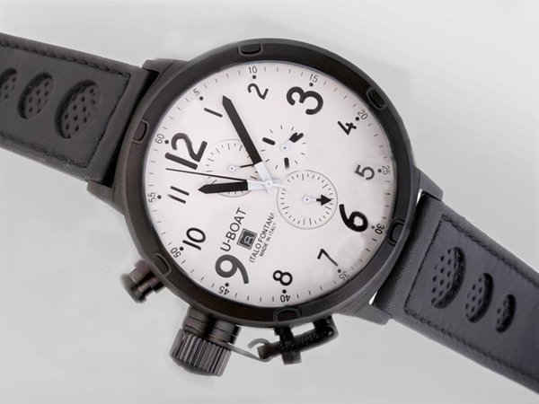 U-Boat Flightdeck 1931 Mens Round Black Cow Leather Strap Watch watches