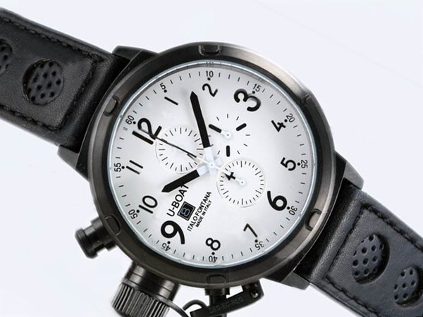 U-Boat Flightdeck 1931 PVD Bezel Mens Black Crocodile Leather Strap Watch watches