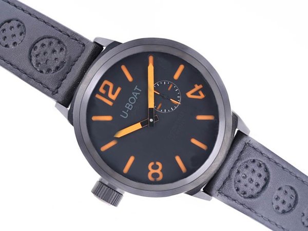 U-Boat Italo Fontana 2060 Black Crocodile Leather Strap Black Dial Watch watches