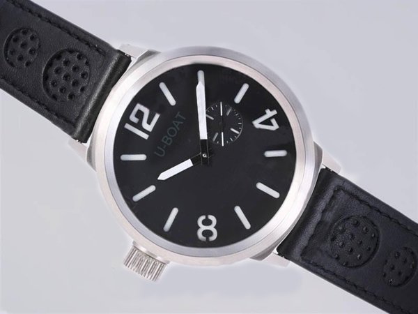 U-Boat Italo Fontana 2060 Round Mens Black Ostrich Leather Strap Watch watches