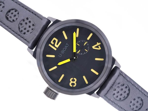 U-Boat Italo Fontana 2083 Black Crocodile Leather Strap 50mm Watch watches