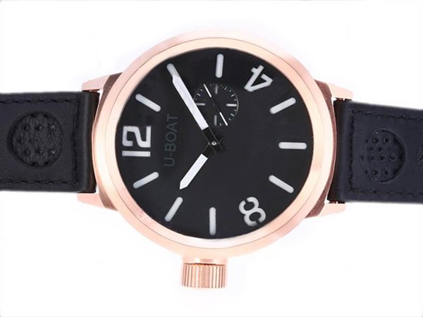 U-Boat Italo Fontana 5571 Black Cow Leather Strap Mens 50mm Watch watches