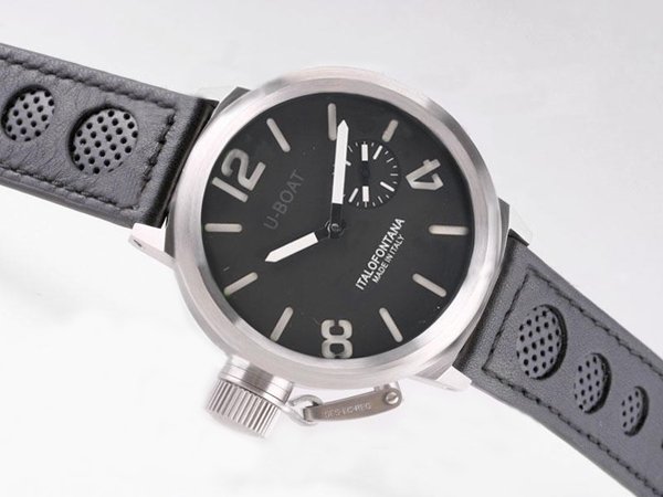 U-Boat Italo Fontana 5571 Mens Stainless Steel Bezel Black Ostrich Leather Strap Watch watches