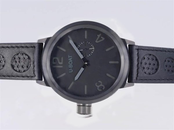 U-Boat Italo Fontana 5573 Round Black Crocodile Leather Strap Watch watches