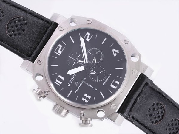 U-Boat Thousands Of Feet 1789 Black Dial Black Ostrich Leather Strap Round Watch watches