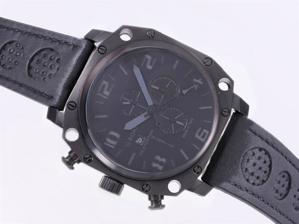 U-Boat Thousands Of Feet 1924 50mm Black Cow Leather Strap Watch watches