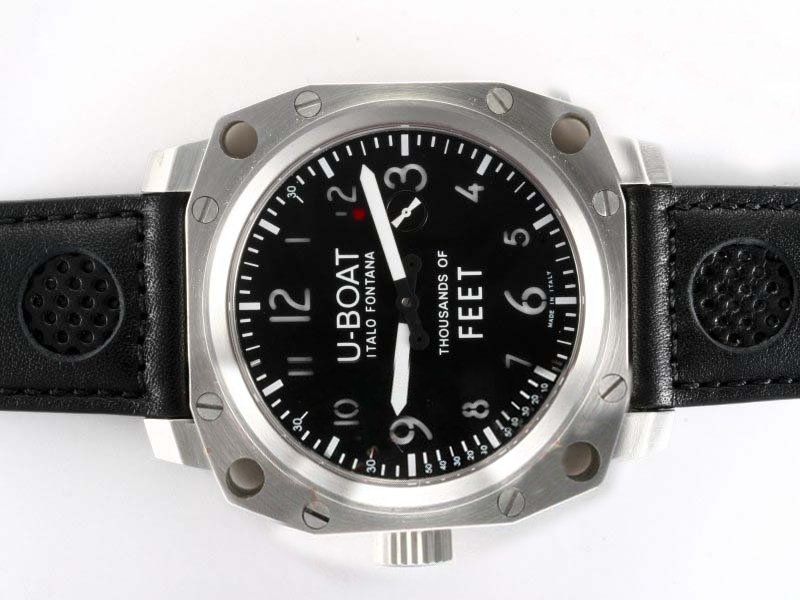 U-Boat Thousands Of Feet 1980 Black Dial Manual Winding Watch watches