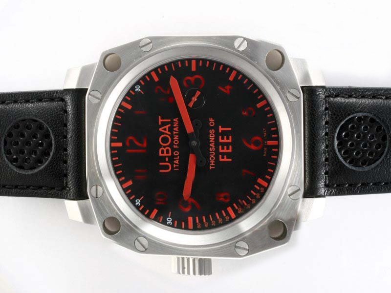 U-Boat Thousands Of Feet 1980 Black Dial Stainless Steel Case Round Watch watches
