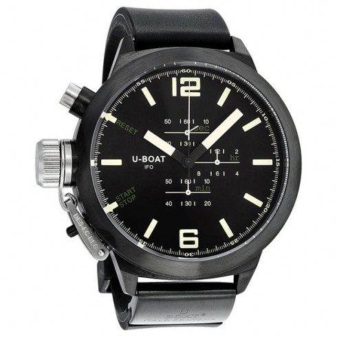 U-Boat Black Dial Rubber Steel Men's Watch 1022 watches
