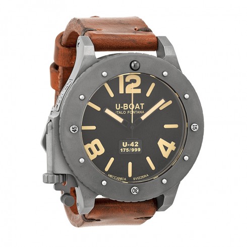U-Boat Black Titanium Leather Automatic Men's Watch 6471 watches