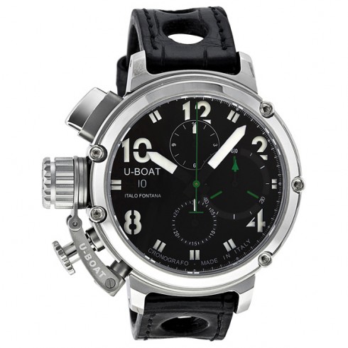 U-Boat Chimera Chronograph Automatic Stainless Steel Black Leather Men's Watch 6495 watches