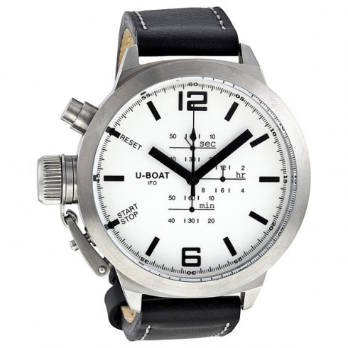 U-Boat Chrono Special White Dial Black Leather Men's Watch 305 watches