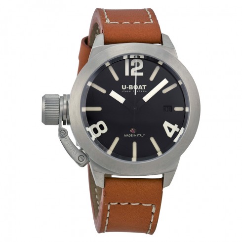 U-Boat Classico Automatic Black Dial Brown Leather Men's Watch 7076 watches