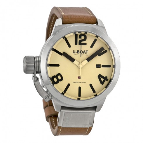 U-Boat Classico Beige Dial Brown Leather Men's Watch 7126 watches