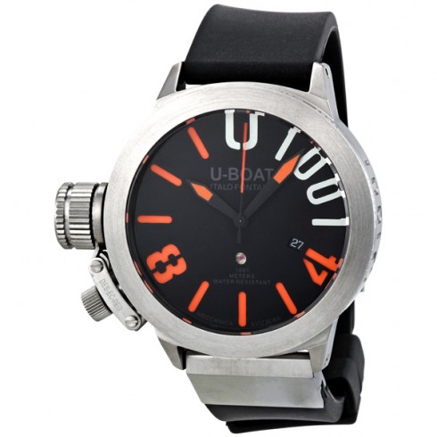 U-Boat Classico Black Stainless Steel Rubber Automatic Men's Watch 6449 watches
