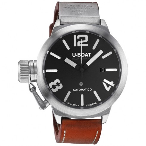 U-Boat Classico Sterling Silver Brown Leather Automatic Men's Watch 2060 watches