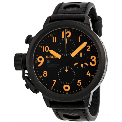U-Boat Flight Deck CAB Automatic Chronograph Black Leather Men's Watch 6254 watches