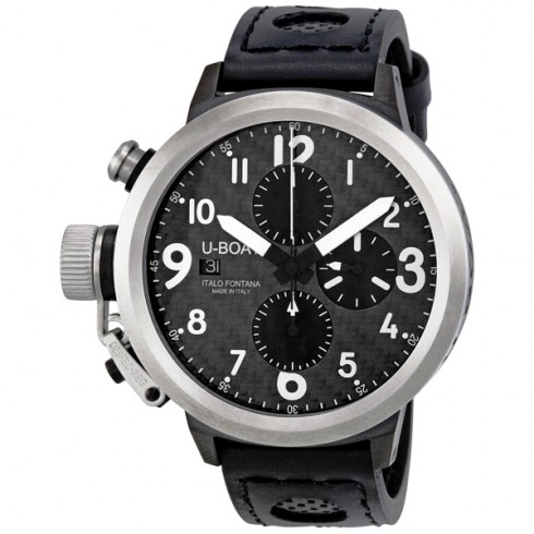 U-Boat Flightdeck Automatic Black Leather Strap Men's Watch 6451 watches