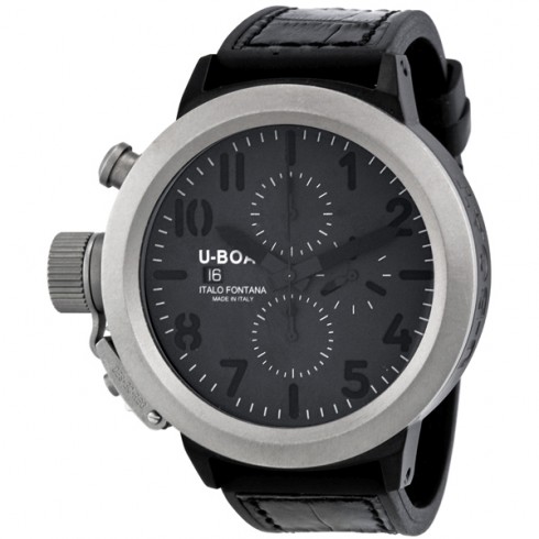U-Boat Flightdeck Black Titanium Rubber Automatic Men's Watch 5417 watches