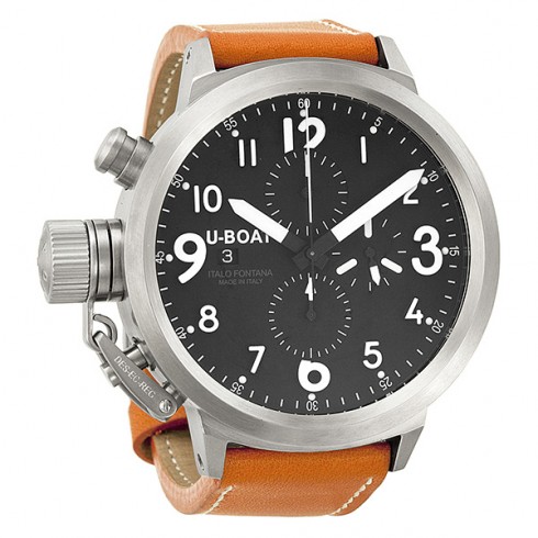 U-Boat Flightdeck CAS Black Dial Chronograph Brown Leather Men's Watch 6117 watches