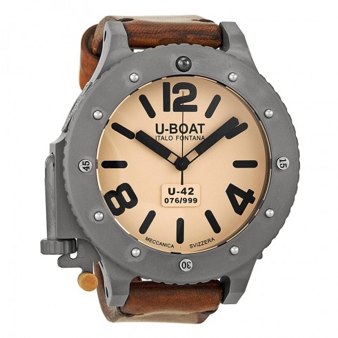 U-Boat U-42 Automatic Beige Dial Brown Leather Men's Watch 6169 watches