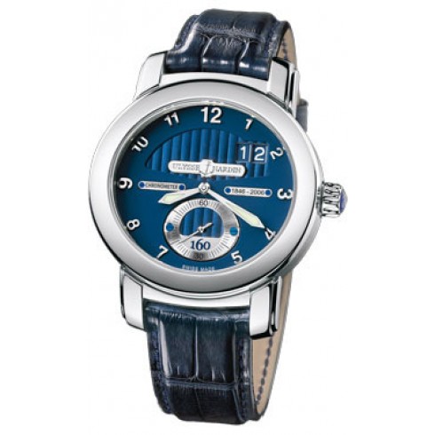 Ulysse Nardin Anniversary 160 Blue Dial 18kt White Gold Blue Leather Men's Watch 1600-100 watches