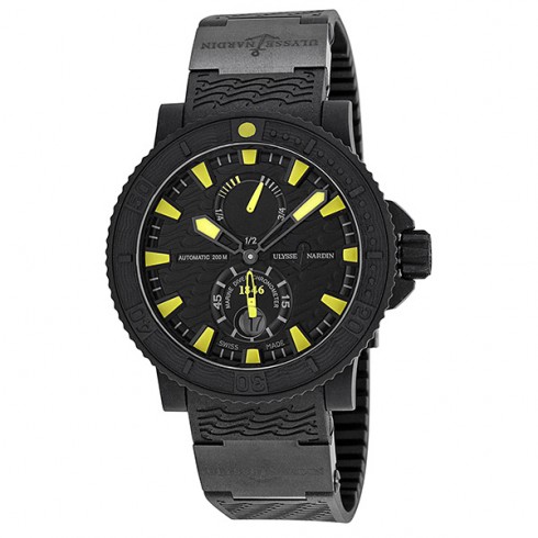 Ulysse Nardin Black Sea Black and Yellow Dial Black Rubber Men's Watch 263-92-3C-924 watches