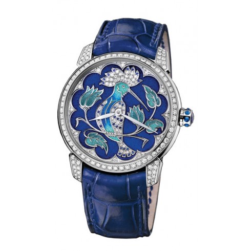 Ulysse Nardin Classico Lady Huppe Motif Dial Alligator Leather Automatic Ladies Watch 8150-112-2-HUP watches