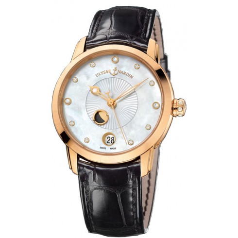 Ulysse Nardin Classico Lady Luna Mother of Pearl Dial Alligator Leather Automatic Ladies Watch 8296-123-2-991 watches
