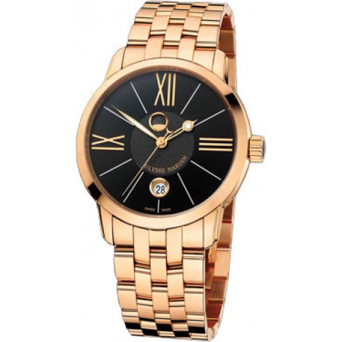 Ulysse Nardin Classico Luna Black Dial 18kt Rose Gold Automatic Men's Watch 8296-122-8-42 watches