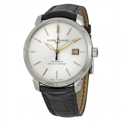 Ulysse Nardin Classico Silver Dial Black Leather Men's Watch 8153-111-2-90 watches