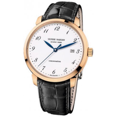 Ulysse Nardin Classico White Enamel Dial 18K Rose Gold Automatic Men's Watch 8152-111-2-5GF watches