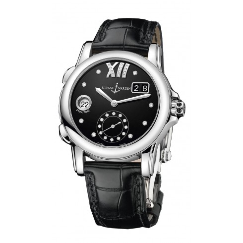 Ulysse Nardin Dual Time Black Dial Diamond Automatic Ladies Watch 3343-222-30-02 watches