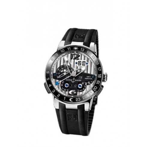 Ulysse Nardin El Toro GMT Silver Dial Platinum Black Rubber Men's Watch UN329-00-3 watches