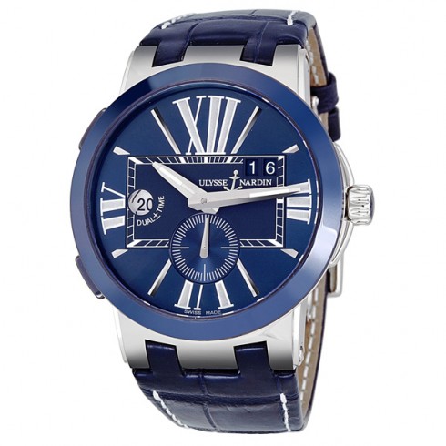 Ulysse Nardin Executive Dual Time Automatic Blue Dial Men's Watch 243-00-43 watches