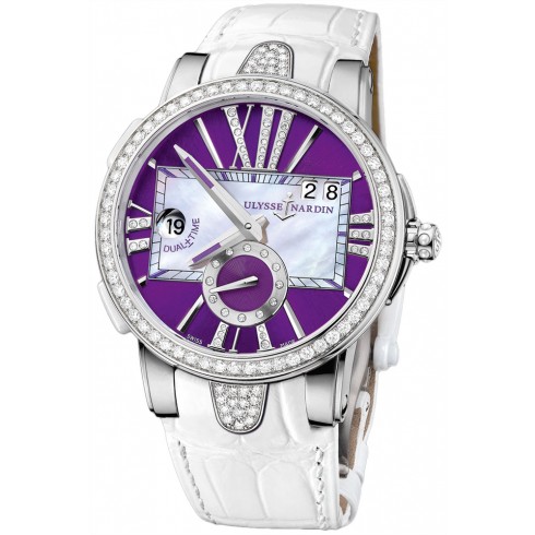 Ulysse Nardin Executive Dual Time Purple Dial Stainless Steel Ladies Watch 243-10B-30-07 watches