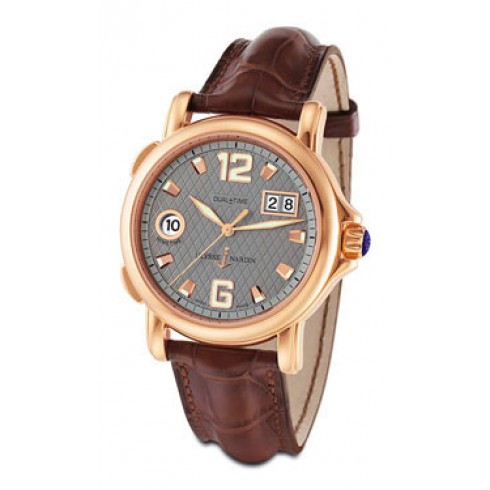 Replica Ulysse Nardin GMT Dual Time Grey Dial Leather Automatic Men's Watch 226-87-61 Watch