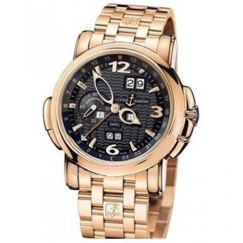 Ulysse Nardin GMT Perpetual Black Dial 18kt Rose Gold Men's Watch 326-60-8-62 watches