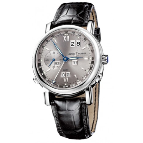 Ulysse Nardin GMT Perpetual Grey Dial Leather Strap Automatic Men's Watch 320-82-32 watches