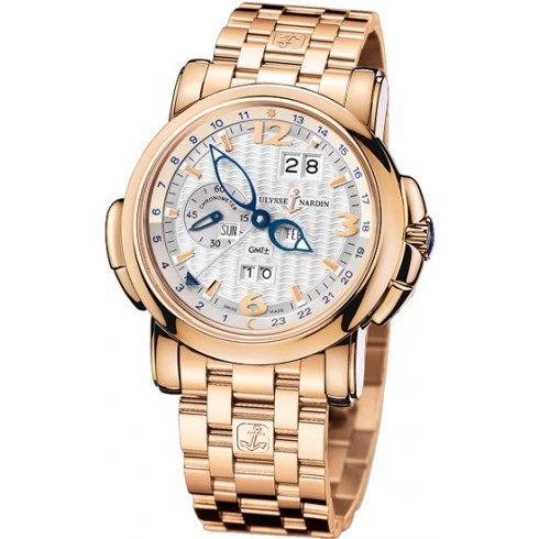 Ulysse Nardin GMT Perpetual Silver Dial 18kt Rose Gold Men's Watch 326-60-8-60 watches