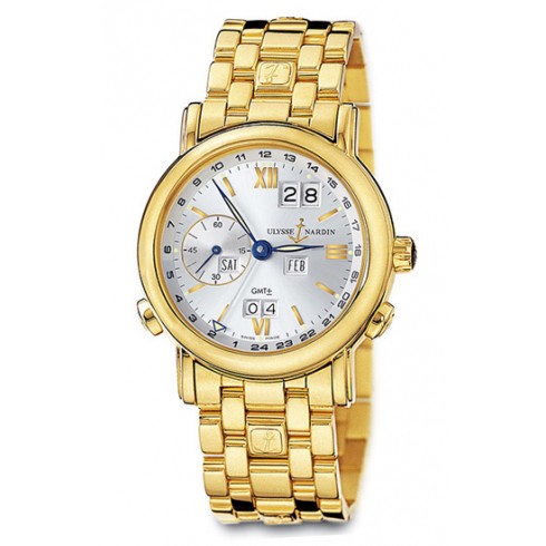 Ulysse Nardin GMT Perpetual Silver Dial 18kt Yellow Gold Automatic Men's Watch 321-22-8-31 watches