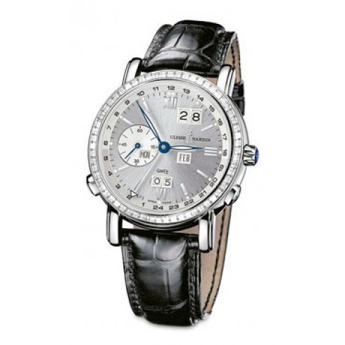Ulysse Nardin GMT Perpetual Silver Dial Leather Strap Automatic Men's Watch 320-89BAG-31 watches