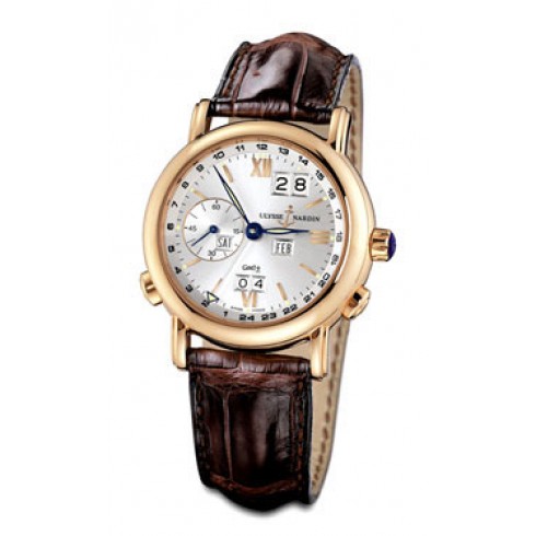 Ulysse Nardin GMT Perpetual Silver Dial Leather Strap Automatic Men's Watch 326-22-31 watches