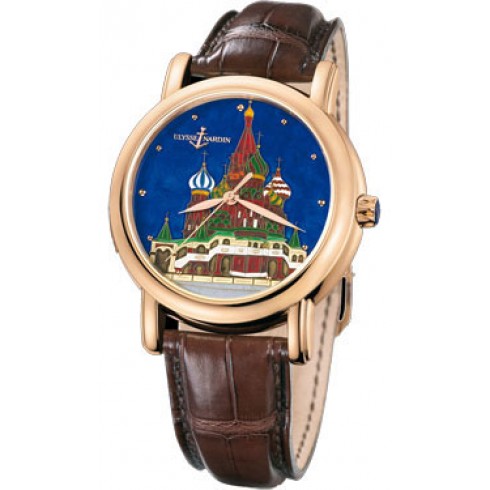 Ulysse Nardin Kremlin Genuine Enamel Cloisonne Leather Automatic Men's Watch 136-11-KREM watches